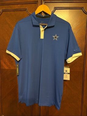 Nike Blue Dallas Cowboys Dri-FIT Polo with White Trim